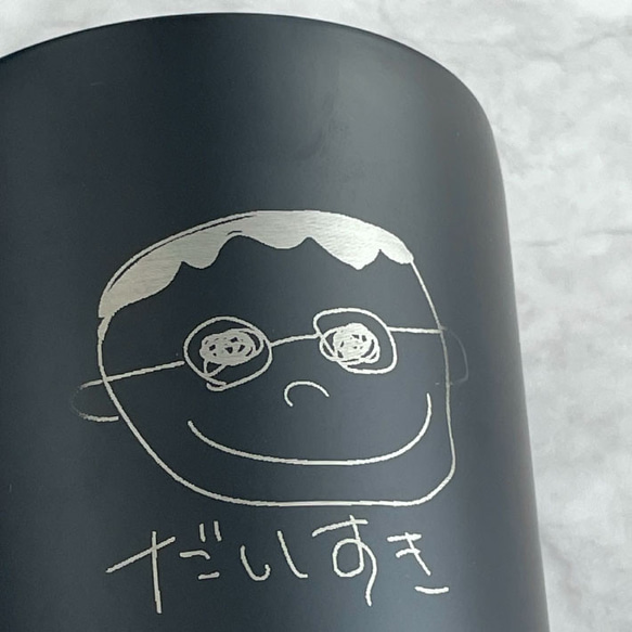 【父の日ギフト】 手描きの絵が印字できる ステンレスタンブラー 550ml（似顔絵 子供の絵 イラスト ステンレス タン 4枚目の画像