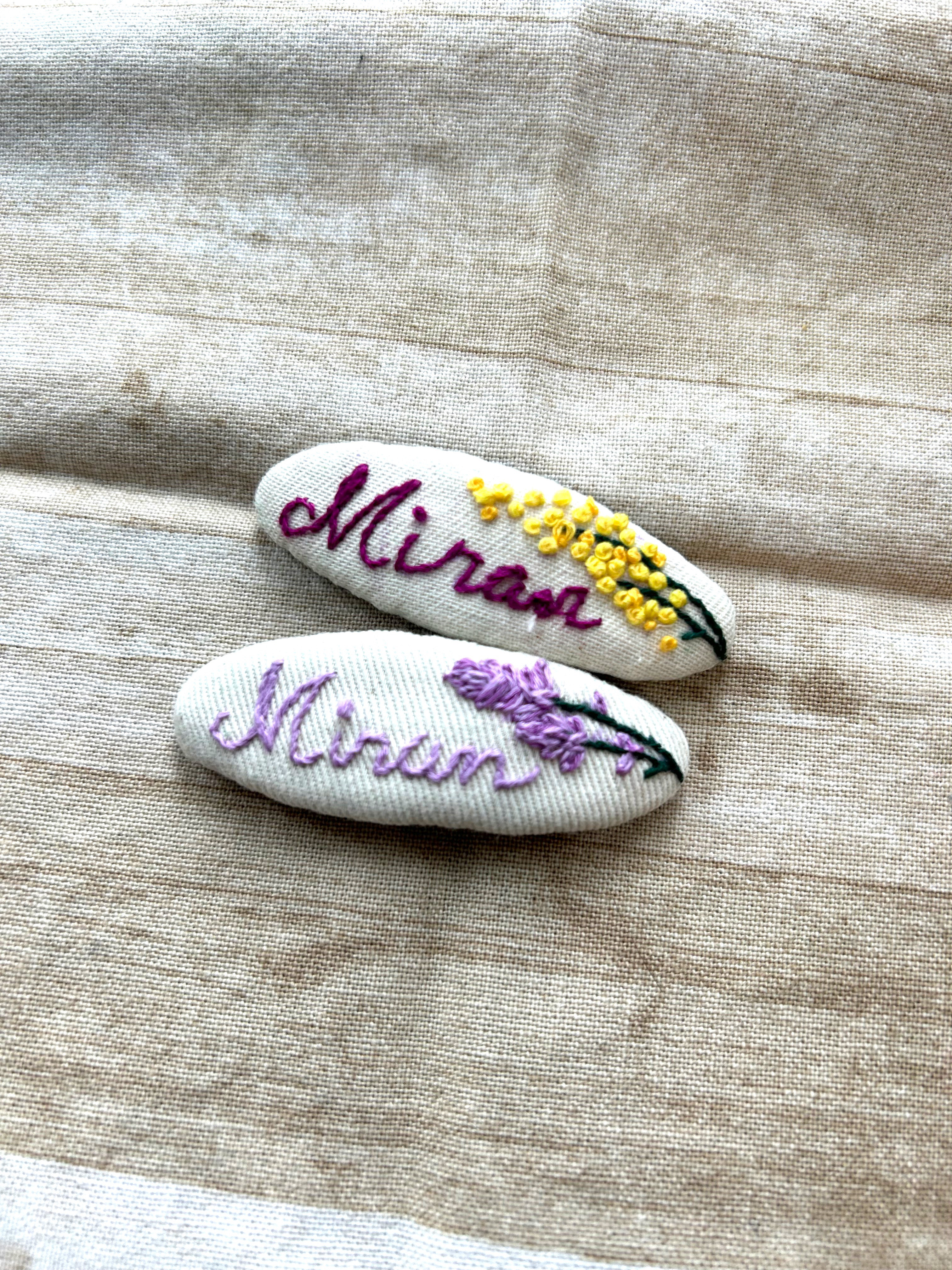 ミモザ☆黒☆6センチパッチンピン