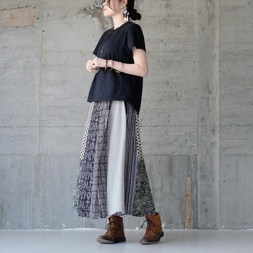 PLEATS PLEASE　スカート 　パッチワーク 2025年再販！装いに彩りを♪ラップパッチワークスカート（22s-23