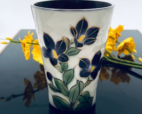 京焼・清水焼 色絵付けフリーカップ（桔梗） 湯呑み 京焼・清水焼窯元