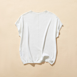 時尚夏季針織衫，可休閒穿著，薄型 100% 棉，白色 230602-1 第7張的照片