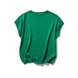 休閒時尚夏季針織衫，薄型100%棉，亮綠色 230602-5 第6張的照片
