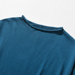 可休閒穿著的時尚夏季針織衫，薄型100%棉，深藍色 230602-6 第2張的照片