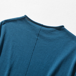 可休閒穿著的時尚夏季針織衫，薄型100%棉，深藍色 230602-6 第8張的照片