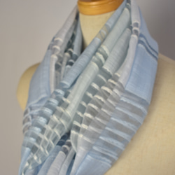 シルクとコットンの透かし織りストール「ヒヤシンスブルー～オーキッドミスト」 11枚目の画像