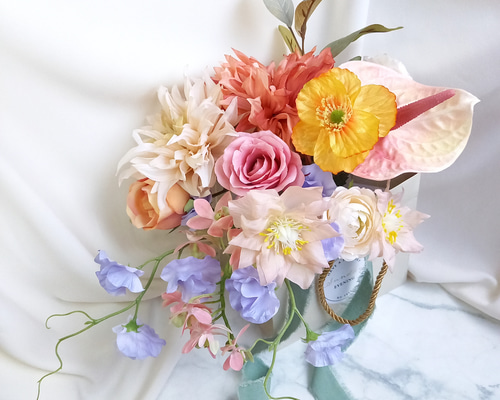 プティパルフェ〉ウェディングブーケ アーティフィシャルフラワー