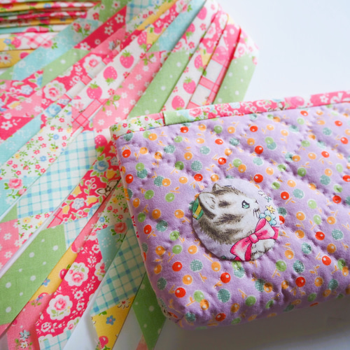 再販 作成キット二匹の猫ちゃん☆ラベンダー色30's ねこネコ