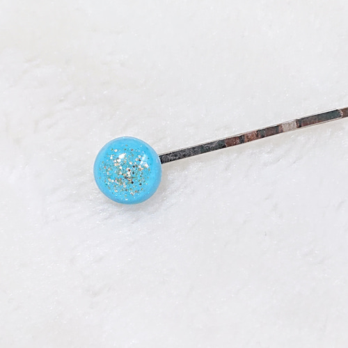 パッチン&アメピンset☆アンティーク*レジン*花*ラメ*パステルブルー