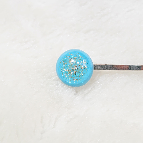 パッチン&アメピンset☆アンティーク*レジン*花*ラメ*パステルブルー