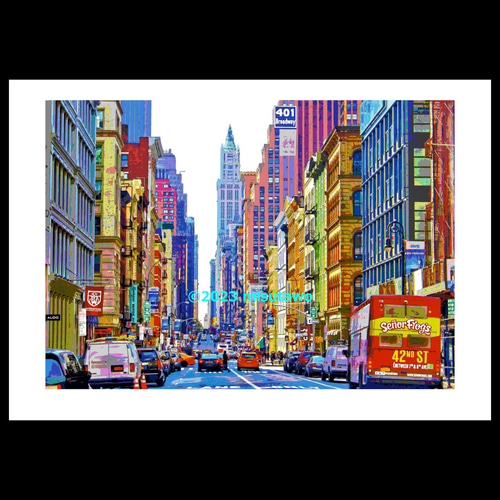 アートポスター】ニューヨーク ブロードウェイの喧騒（作品No.508