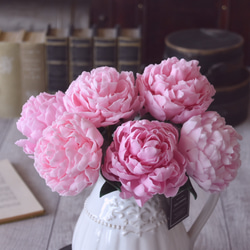 ◆粘土のお花◆ 芍薬（シャクヤク）　ピンク　 ピッチャーポット・・・S810 9枚目の画像