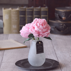 ◆粘土のお花◆ 芍薬（シャクヤク）　ピンク　クラウドドロップベース ・・・S811 1枚目の画像
