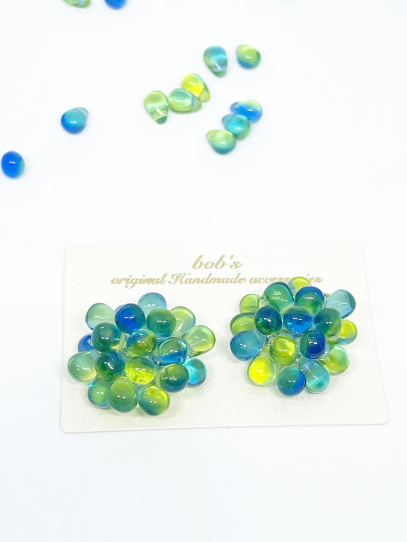 beads   pierce/earring*mix ﾍﾟﾘﾄﾞｯﾄ blue 5枚目の画像