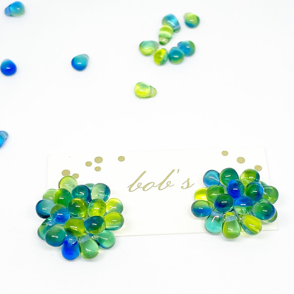 beads   pierce/earring*mix ﾍﾟﾘﾄﾞｯﾄ blue 3枚目の画像