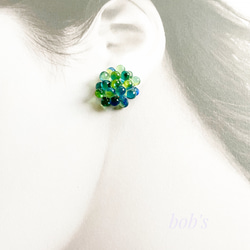 beads   pierce/earring*mix ﾍﾟﾘﾄﾞｯﾄ blue 4枚目の画像