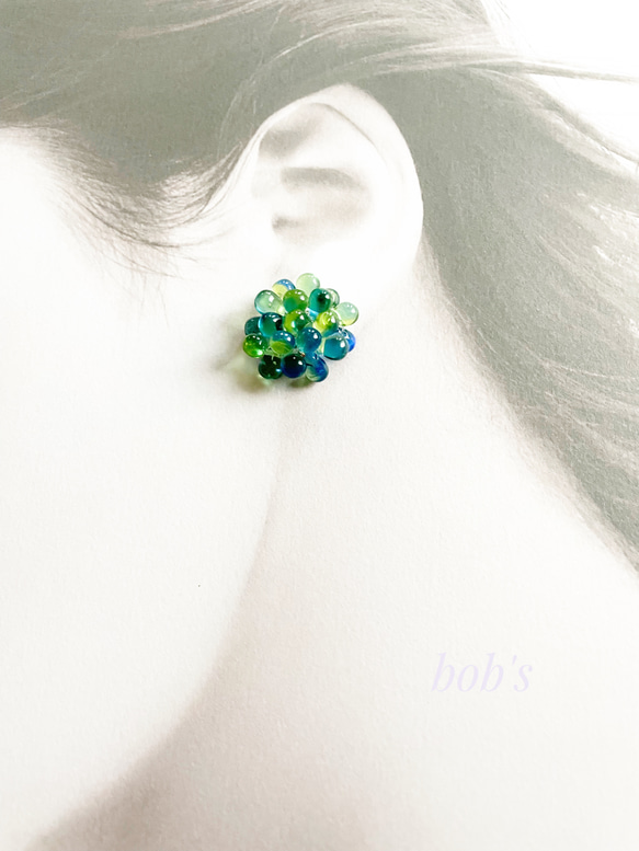 beads   pierce/earring*mix ﾍﾟﾘﾄﾞｯﾄ blue 4枚目の画像