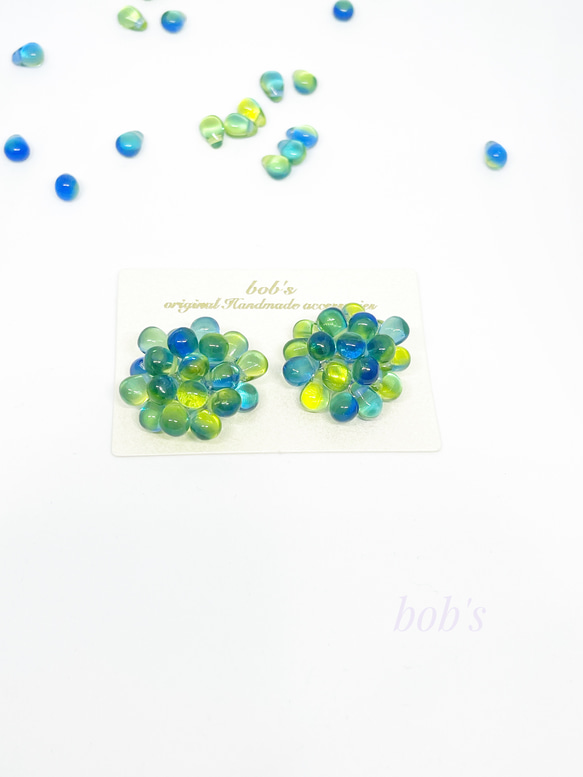 beads   pierce/earring*mix ﾍﾟﾘﾄﾞｯﾄ blue 6枚目の画像