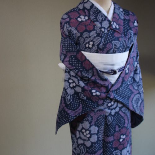 ◇現代 有松鳴海絞 浴衣◇【ネイビーグレー他】他にはないネイビー