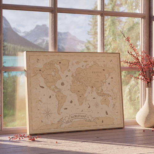アートポスター 世界地図 アンティーク風 ヴィンテージ レトロ