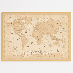 アートポスター 世界地図 アンティーク風 ヴィンテージ レトロ