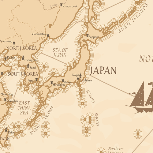 アートポスター アンティーク世界地図 ヴィンテージ風 レトロ