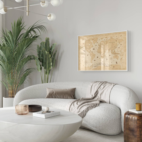 アートポスター 世界地図 アンティーク風 ヴィンテージ レトロ