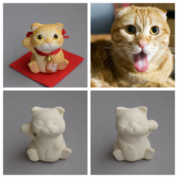 招き猫・スコティッシュフォールド(オーダーメイド絵付け)【受注制作】ご注文前には必ずメッセージで納期をお確かめください 1枚目の画像