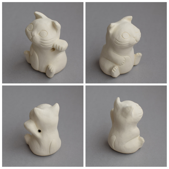 招き猫・スコティッシュフォールド(オーダーメイド絵付け)【受注制作】ご注文前には必ずメッセージで納期をお確かめください 3枚目の画像