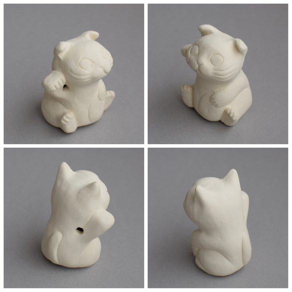 招き猫・スコティッシュフォールド(オーダーメイド絵付け)【受注制作】ご注文前には必ずメッセージで納期をお確かめください 2枚目の画像