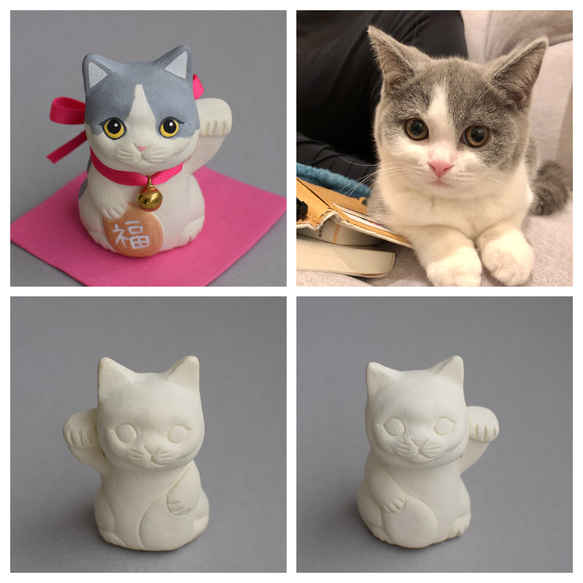 招き猫・ブリティッシュショートヘア(オーダーメイド絵付け