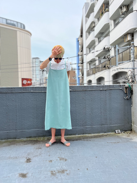 母さん仕事　１点もの　着物リユース　　サロペットスカート　着物リメイク　青海波　 17枚目の画像