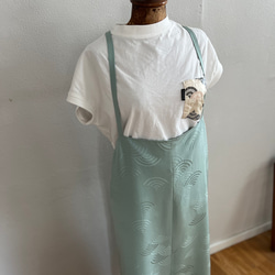 母さん仕事　１点もの　着物リユース　　サロペットスカート　着物リメイク　青海波　 11枚目の画像