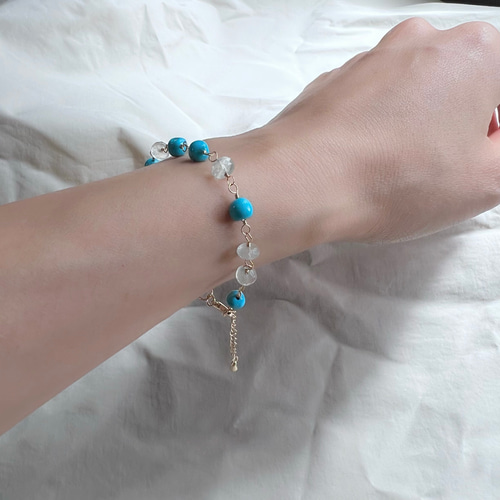 14kgfスリーピングビューティーターコイズブレスレット スリーピングビューティーターコイズブレスレット ゴールド