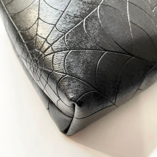 信玄袋(マチ有り、大)、豚革、スパイダーエンボス、途中切り替え無し  