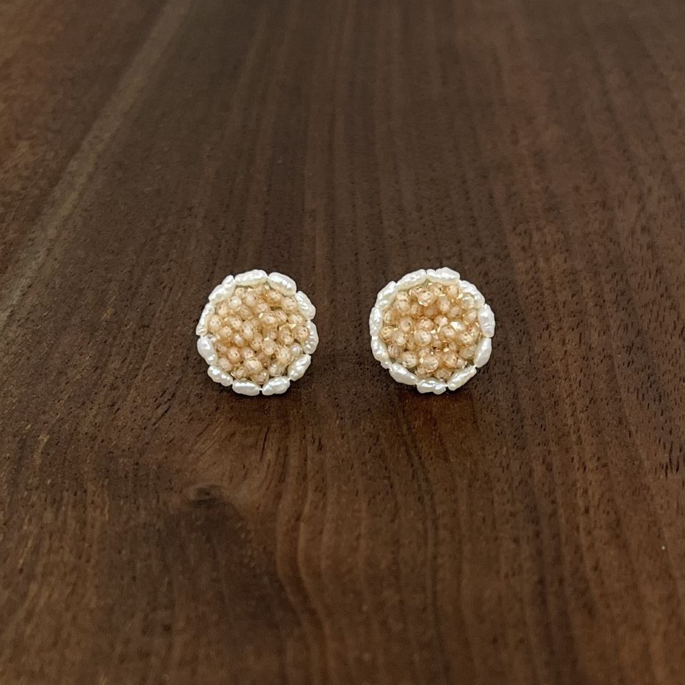 淡水パールとキュービックジルコニアのピアス