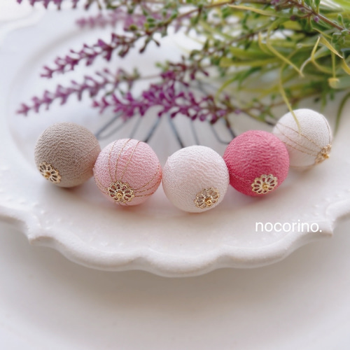 七五三 和玉かんざし 玉かんざし ちりめんボール つまみ細工髪飾り