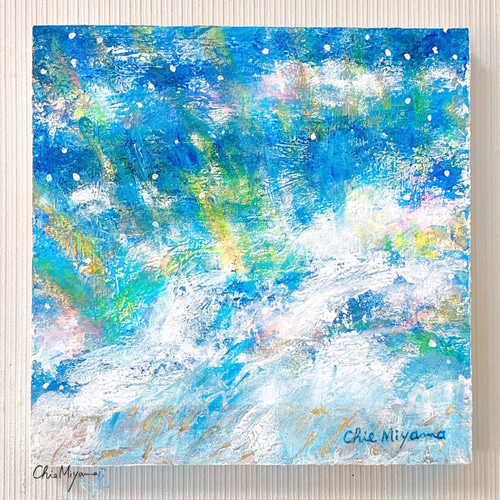 Creema限定【受注制作 】 原画 抽象画 青空 星空 海 光 ブルー Creema限定【受注制作 】 原画 抽象画 青空 星空 海 光 ブルー