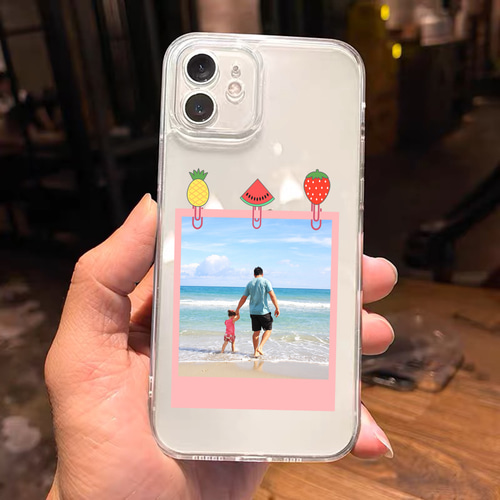 シルエット 思い出 ケース カバー スマホケース オーダーメイド 写真でシルエット 選べるカラー メッセージ入れ オリジナル 写真