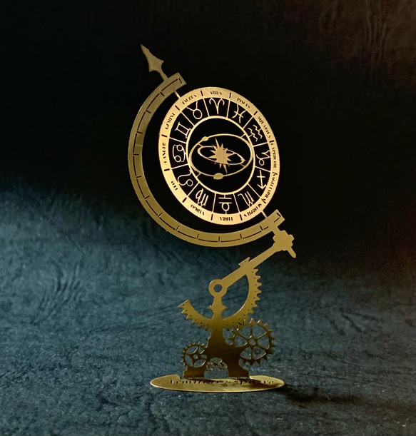 Armillary sphere アーミラリースフィア（天球儀）0型/真鍮製 2枚目の画像