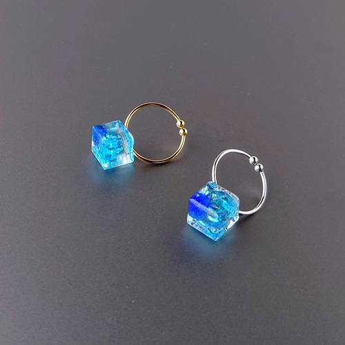 数量限定2点 夏の福袋】琉球ガラスの涼やかリング（大）＆ピアス