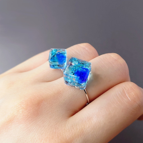 数量限定2点 夏の福袋】琉球ガラスの涼やかリング（大）＆ピアス