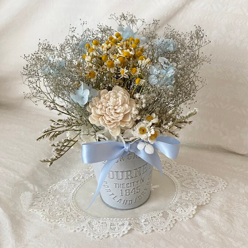 ブリキ缶のドライアレンジ アートフラワー hanayumo 通販｜Creema  