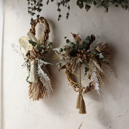 ◇◆しめ縄リース◆しめ縄◇お正月飾り Amazon | 秀〆 しめ縄 正月飾り しめ飾り 玄関 リース 開運飾り(盛福