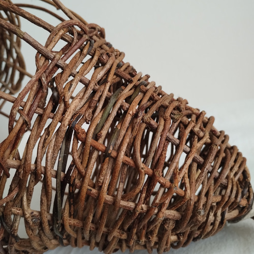 ⑥あけびの蔓で編んだ オリジナル ランタン型オブジェ ハンドメイド