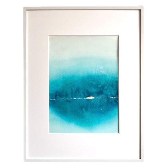 絵画　油絵　原画　抽象画　現代アート　海　ブルー　北欧　インテリア　F4 油絵（抽象画）空 絵画 油絵 原画 抽象画 現代アート 海 ブルー