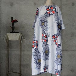 着物リメイク　有松絞りのチュニックワンピース   フリーサイズ  kimono 6枚目の画像