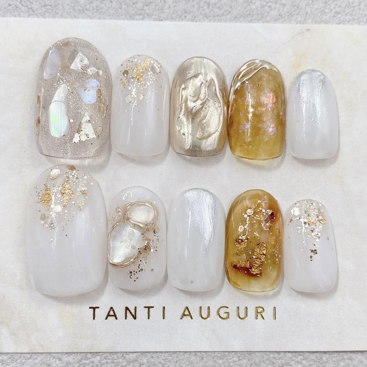◎no.008◎淡色×ゴールド ネイルチップ 結婚式 成人式 卒業式 アイボリー ◎no.008◎淡色×ゴールド ネイルチップ 結婚式 成人式 卒業式 アイボリー