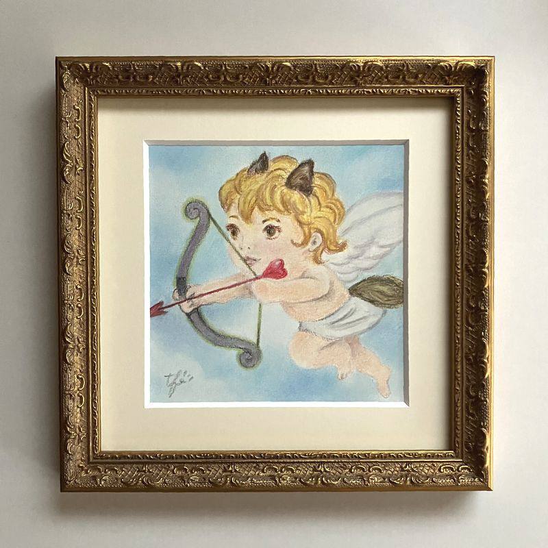 守護天使原画１点物パステル画値下げしました。