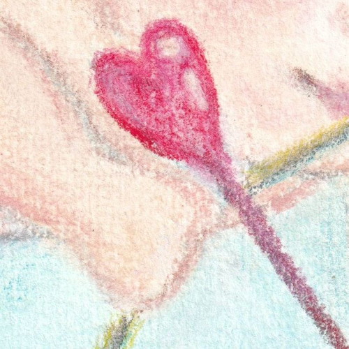 キューピッド（パステル画 原画）額装込み 絵画 にゃんずら 通販
