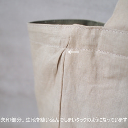 【訳あり品】Linen vintage washed tote・ヴィンテージワッシャー加工 トート・ベージュ 2枚目の画像